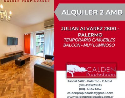 Alquiler Amoblado Temporario, Julian Alvarez 2800, Palermo, Caba