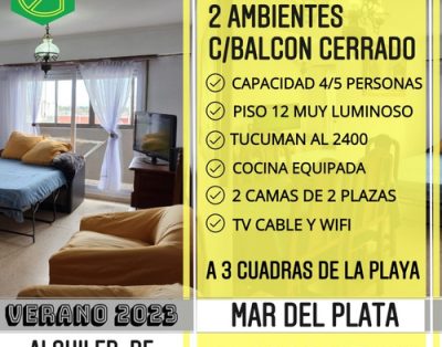 Alquiler Temporada 2023 Departamento Para 5 Personas Mar Del Plata