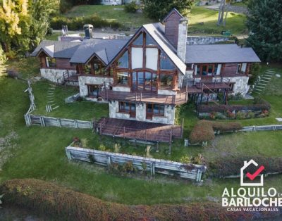 Alquiler Gran Casa de Lujo en Bariloche con Costa de Lago Nahuel Huapi. Barrio Cerrado.