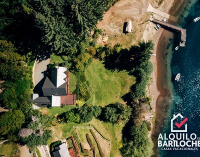 Alquiler Casa en Bariloche con Costa de Lago Nahuel Huapi. Barrio Cerrado. 9/10 PAX. Km16.