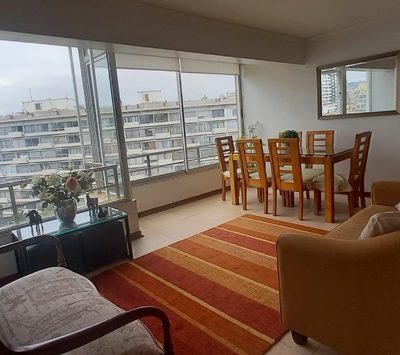 $ 700.000 mensual año corrido amoblado san martin 7 norte a 1 cuadra playa 2 habitaciones 2 baños