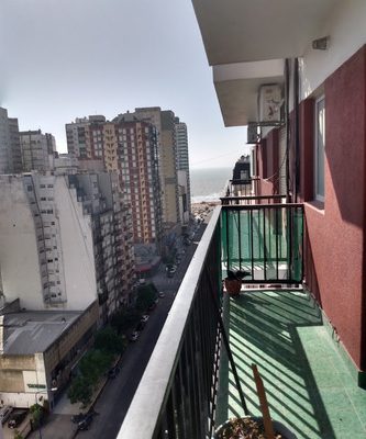 3 ambientes hasta 5 personas en pleno centro de mar del plata con vista al mar