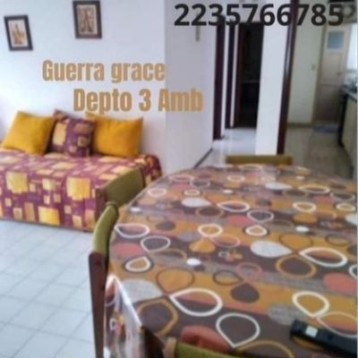 Departamento 3 amb, mar del plata. la perla , 2 dormitorios.