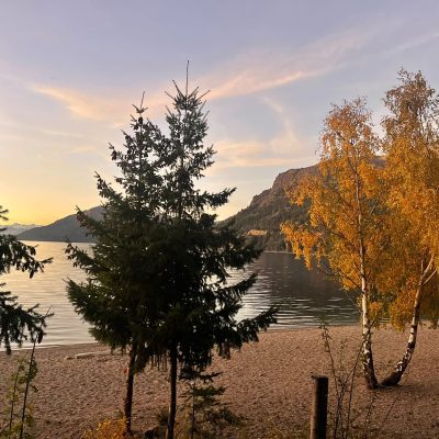 Cabaña sobre lago gutierrez